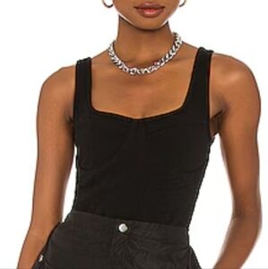 By.Dyln Bambi Corset Crop Top XS Black Structured DL0750 Revolve